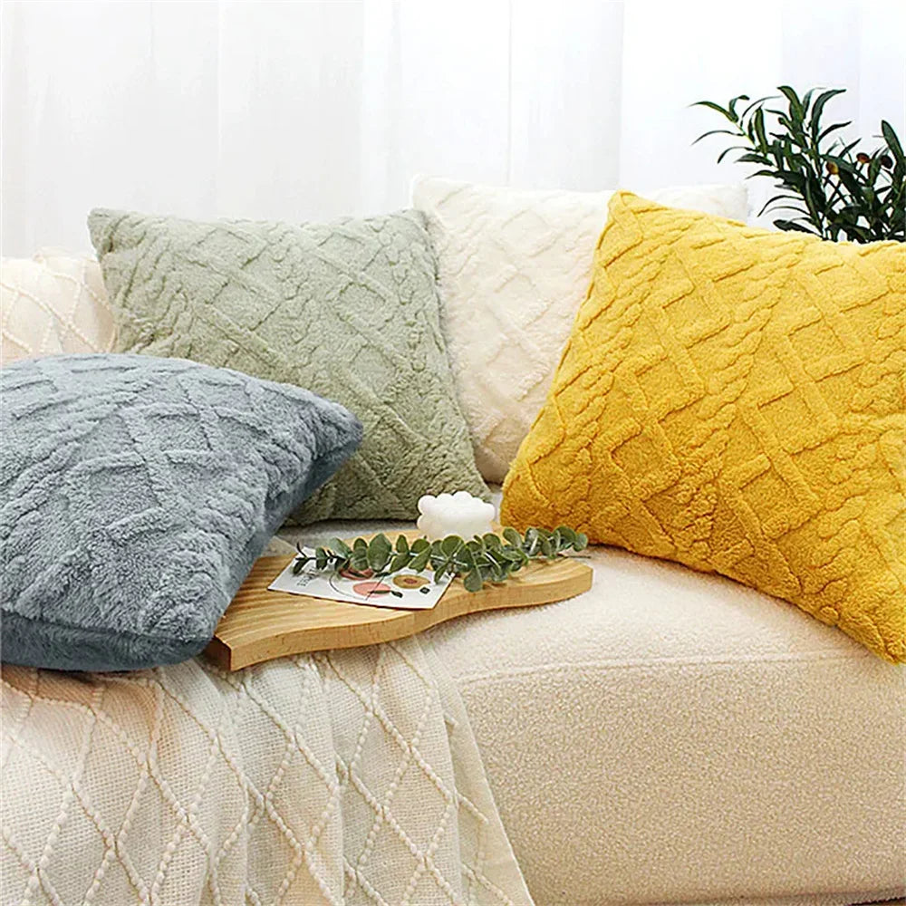Olanly Throw Pillow Covers 45x45cm Soft Plush Pillowcase For Sofa Pillow Case Cotton Home Decor Couch Cushion Cover 50x50 
