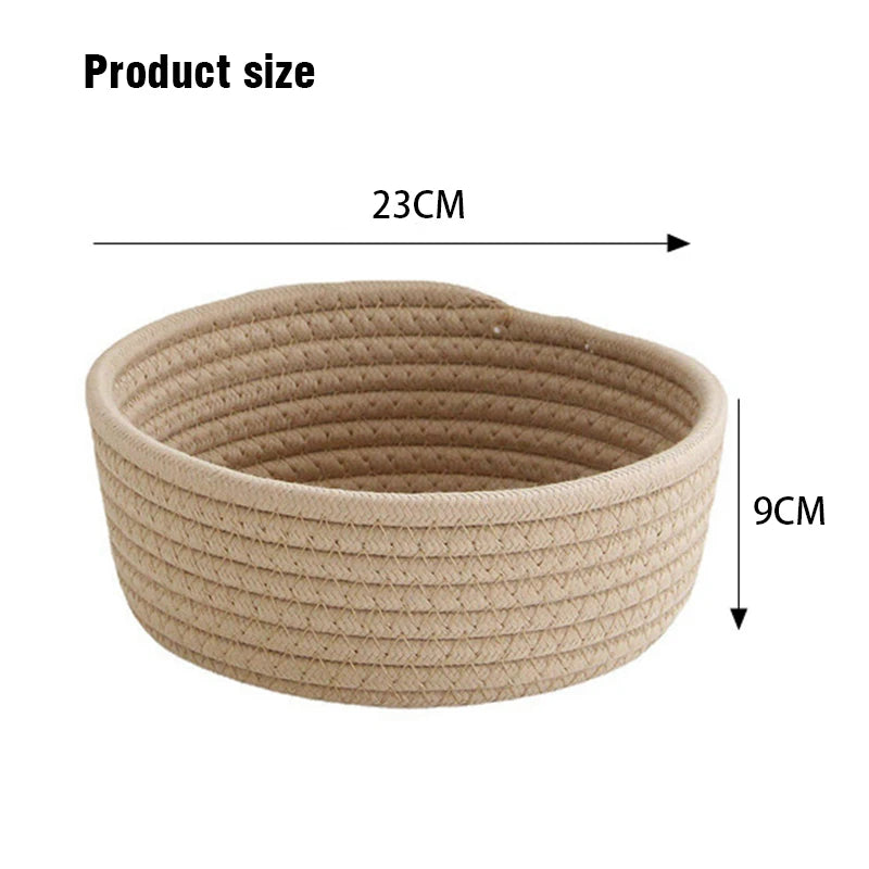 Nordic Cotton Rope Storage Baskets Woven Desktop Sundries Kids Toys Organizer Box Baby Dirty Clothes Laundry Basket Hamper 1PS