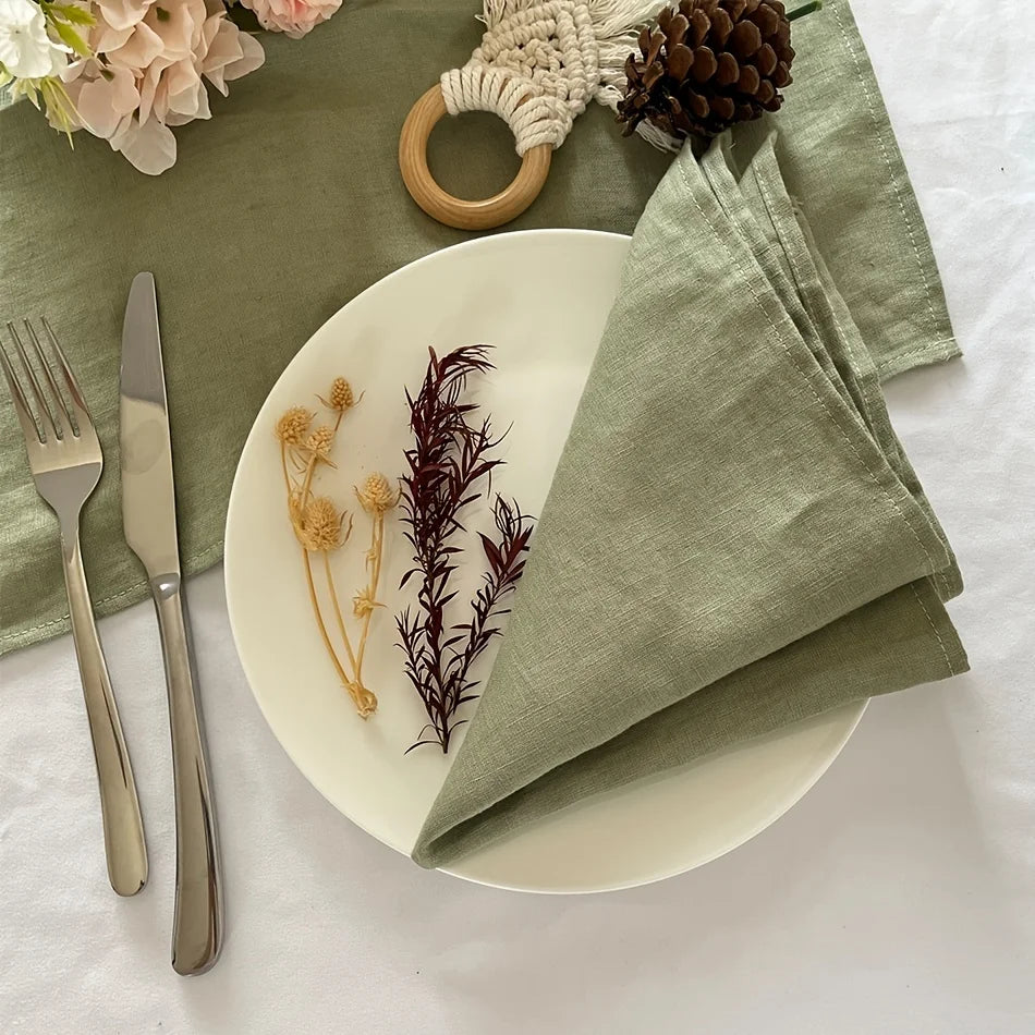 Set Of 6 40x40cm Table Cloth Napkins Durable Polyester Thicken Placemat Reusable for Kitchen Dining Wedding Decoration