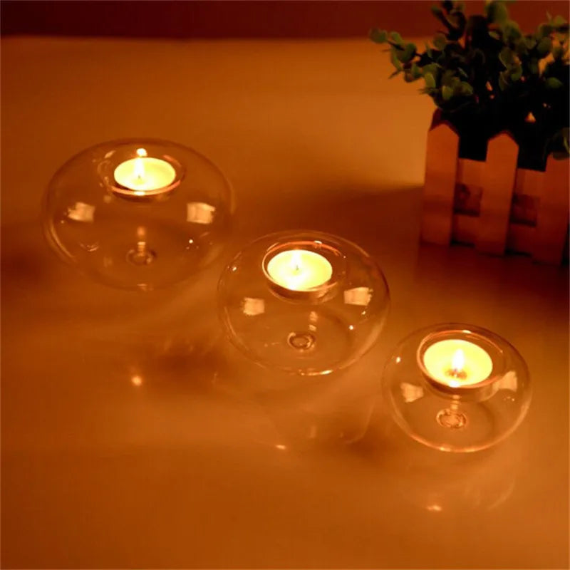 Crystal Glass Hanging Tealight Candle Holder