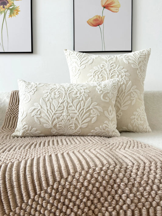 Embroidered Throw Pillow Cover