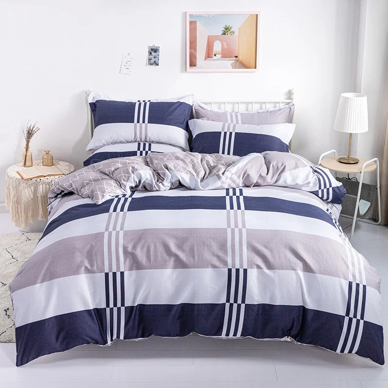100% Cotton Striped Duvet Cover Set