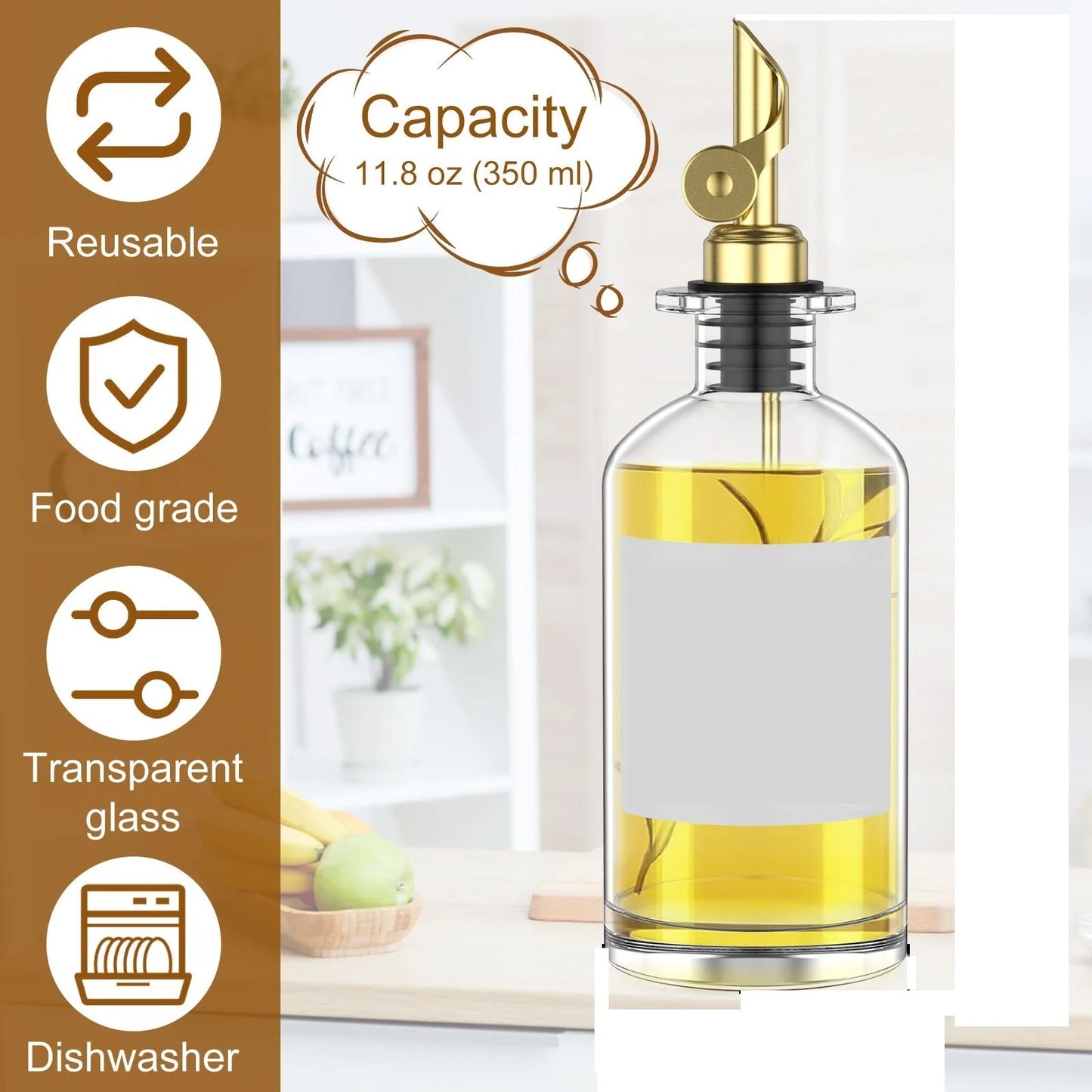 Glass Olive Oil Dispenser Bottle