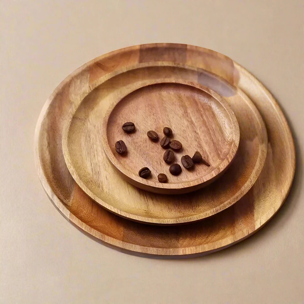 Round Wooden Serving Tray