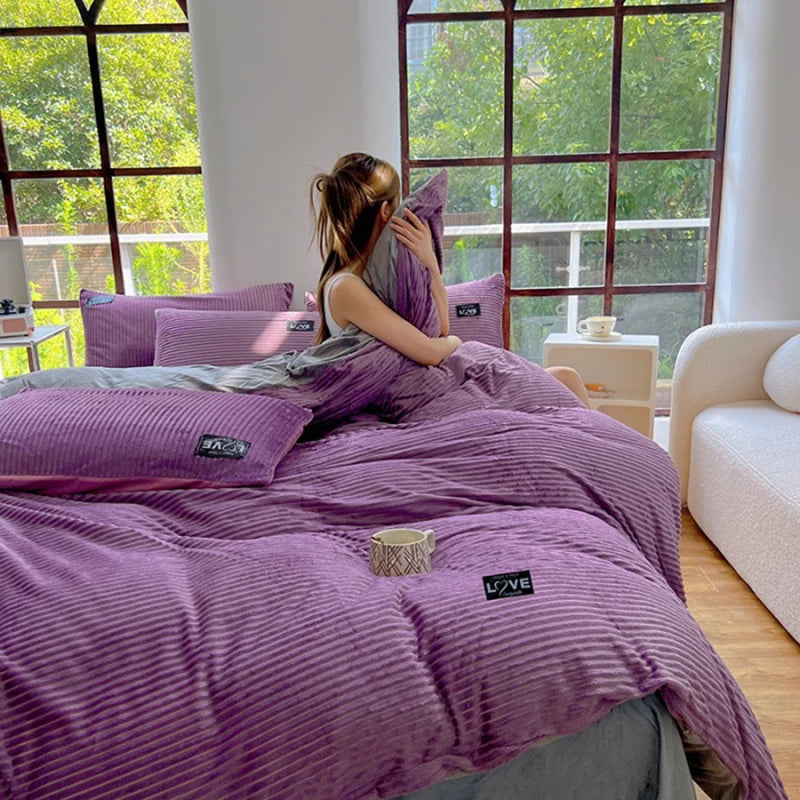 Winter Warm Velvet Duvet Cover Set