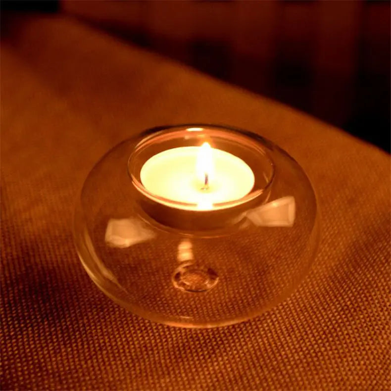 Crystal Glass Hanging Tealight Candle Holder