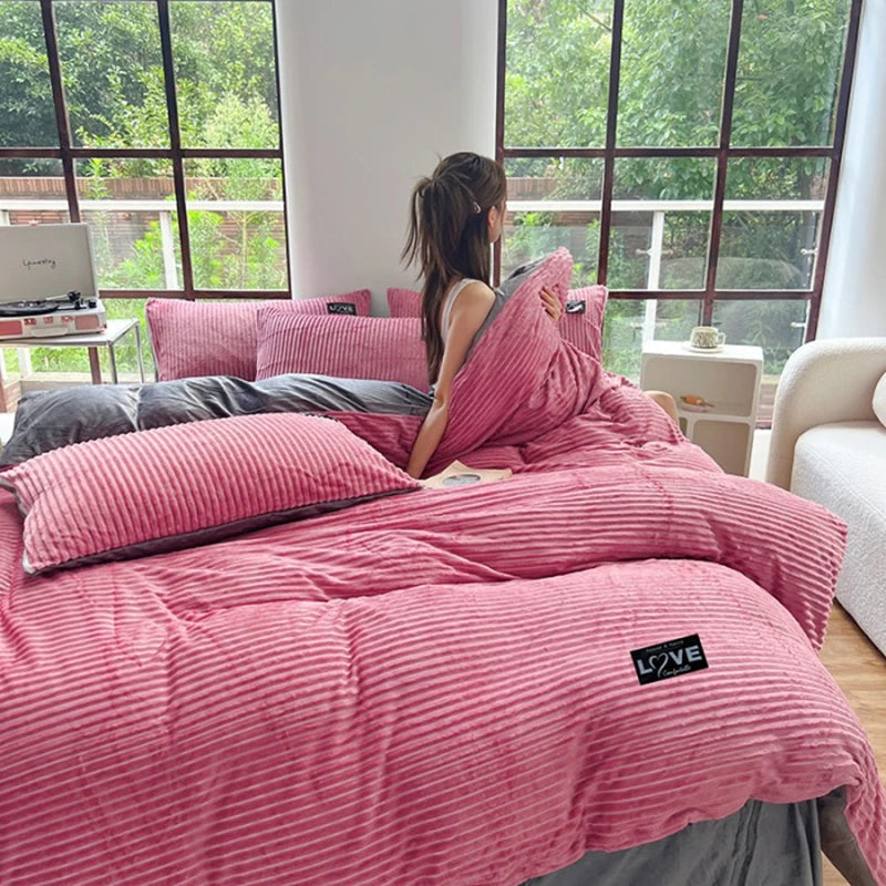 Winter Warm Velvet Duvet Cover Set