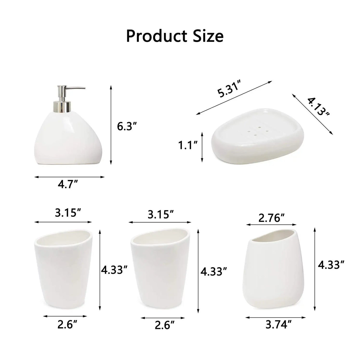 LUXURY Ceramic Bathroom Accessory Set