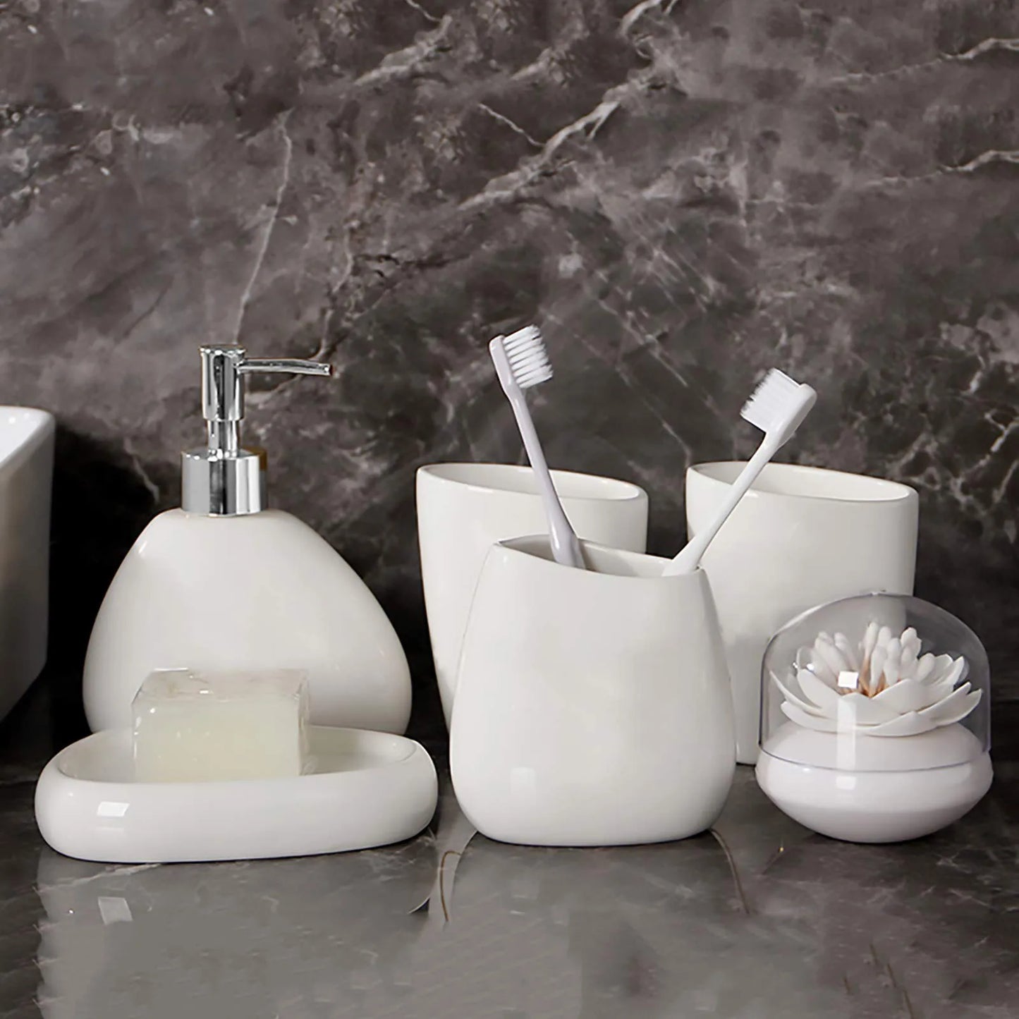 LUXURY Ceramic Bathroom Accessory Set