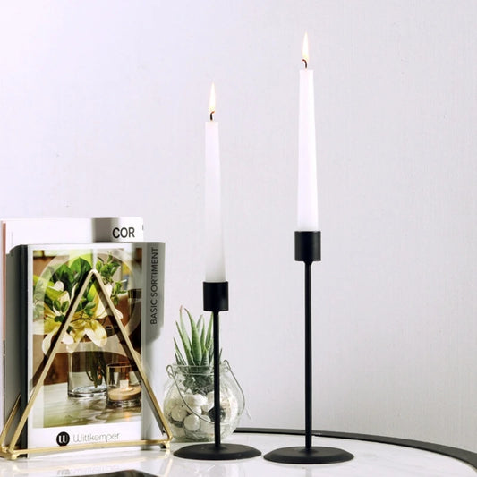 Elegant Black Metal Candle Holders