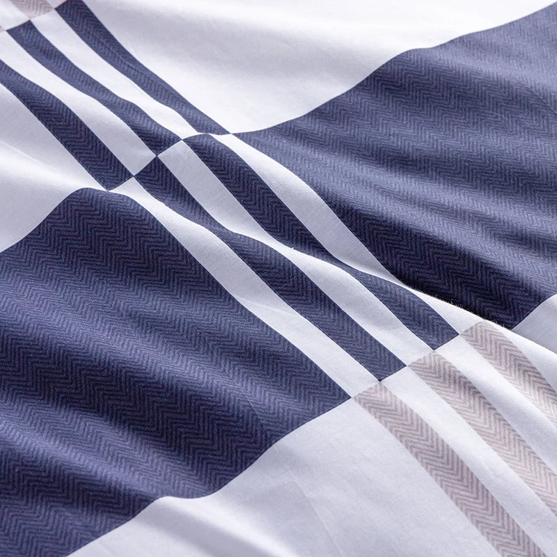 100% Cotton Striped Duvet Cover Set