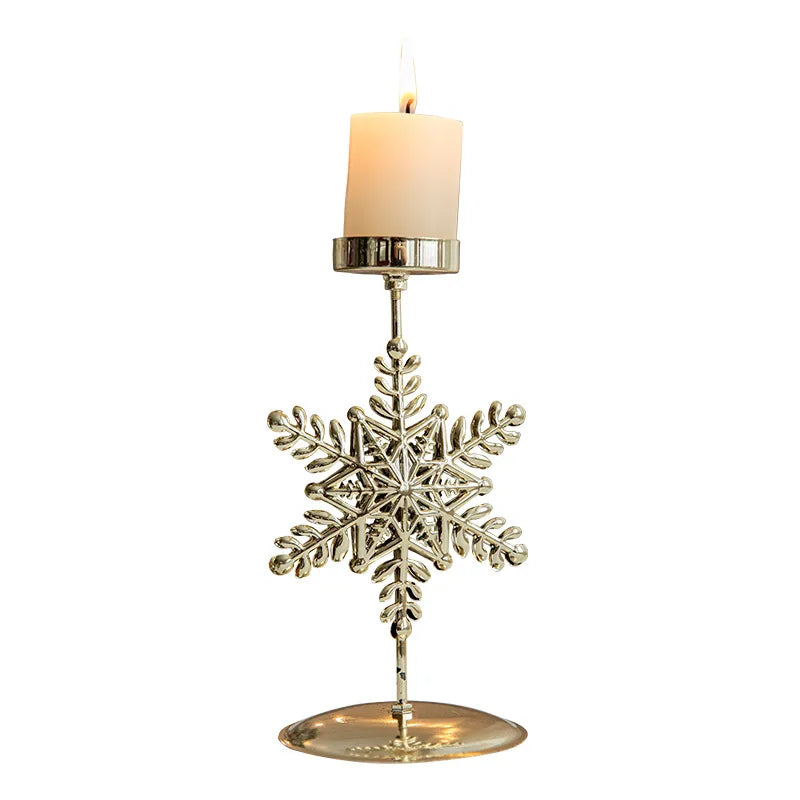 Christmas Golden Wrought Iron Candle Holder